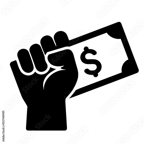 very simple flat and single minimalist Tough Money Silhouettes