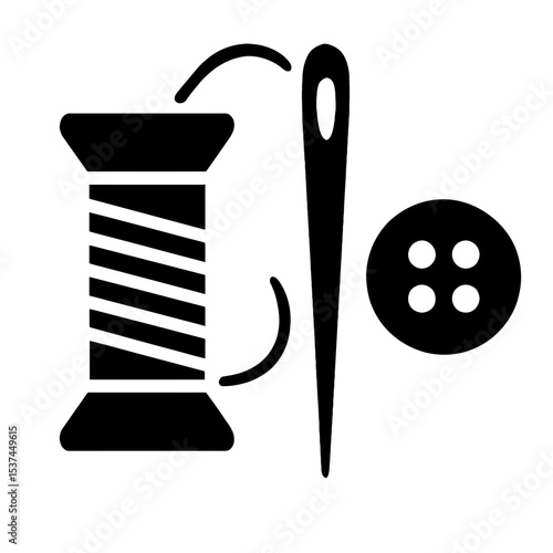 very simple flat and single minimalist Sewing Tools Silhouettes