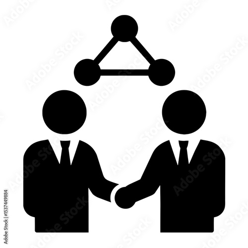 very simple flat and single minimalist Networking Businessmen Silhouettes