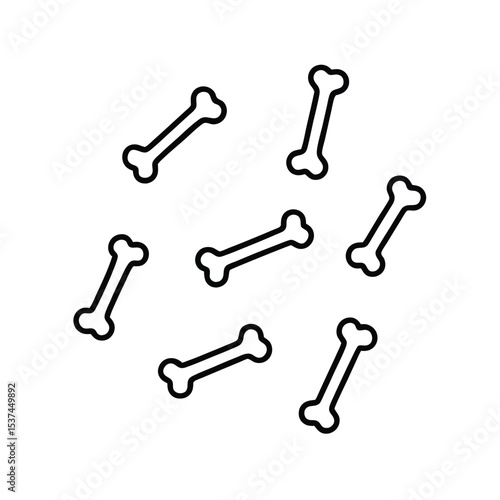 Scattered human bones illustration detailed vector graphic of disarticulated skeletal remains