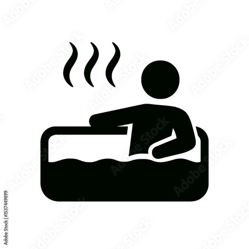 very simple flat and single minimalist Stick Figure in Hot Tub Silhouettes