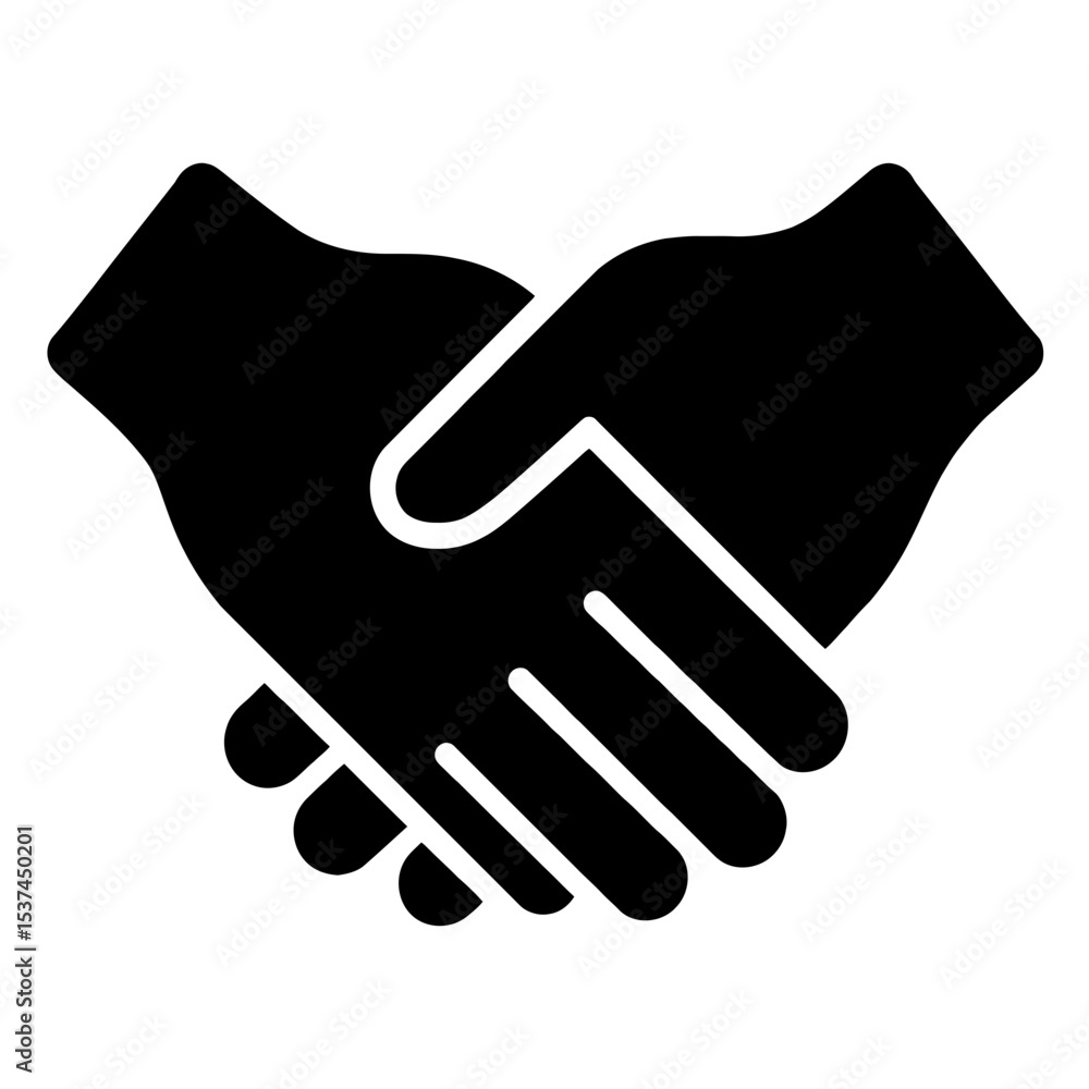 Obraz premium very simple flat and single minimalist Hands Touching Silhouettes