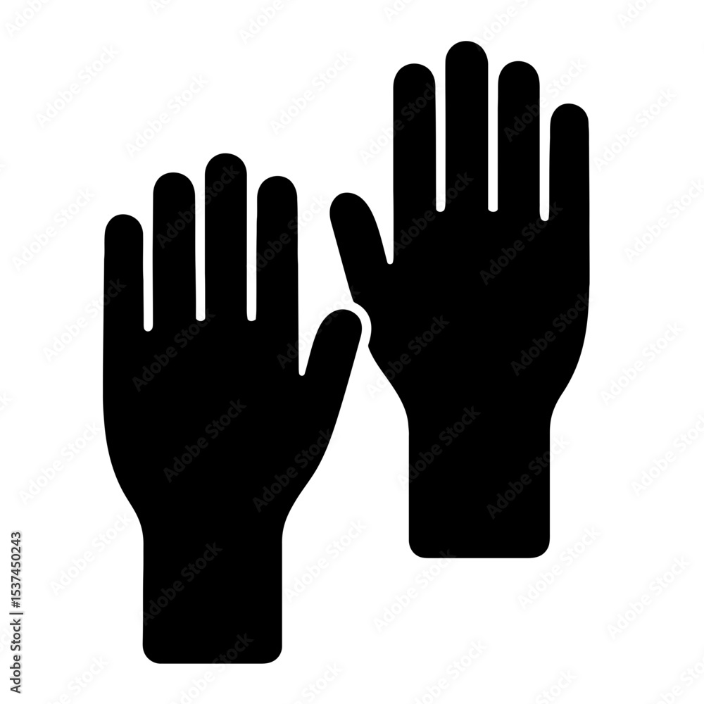 Obraz premium very simple flat and single minimalist Raised Hands Silhouettes