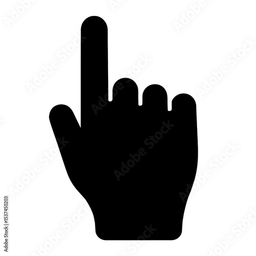 very simple flat and single minimalist Hand Pointer Silhouettes