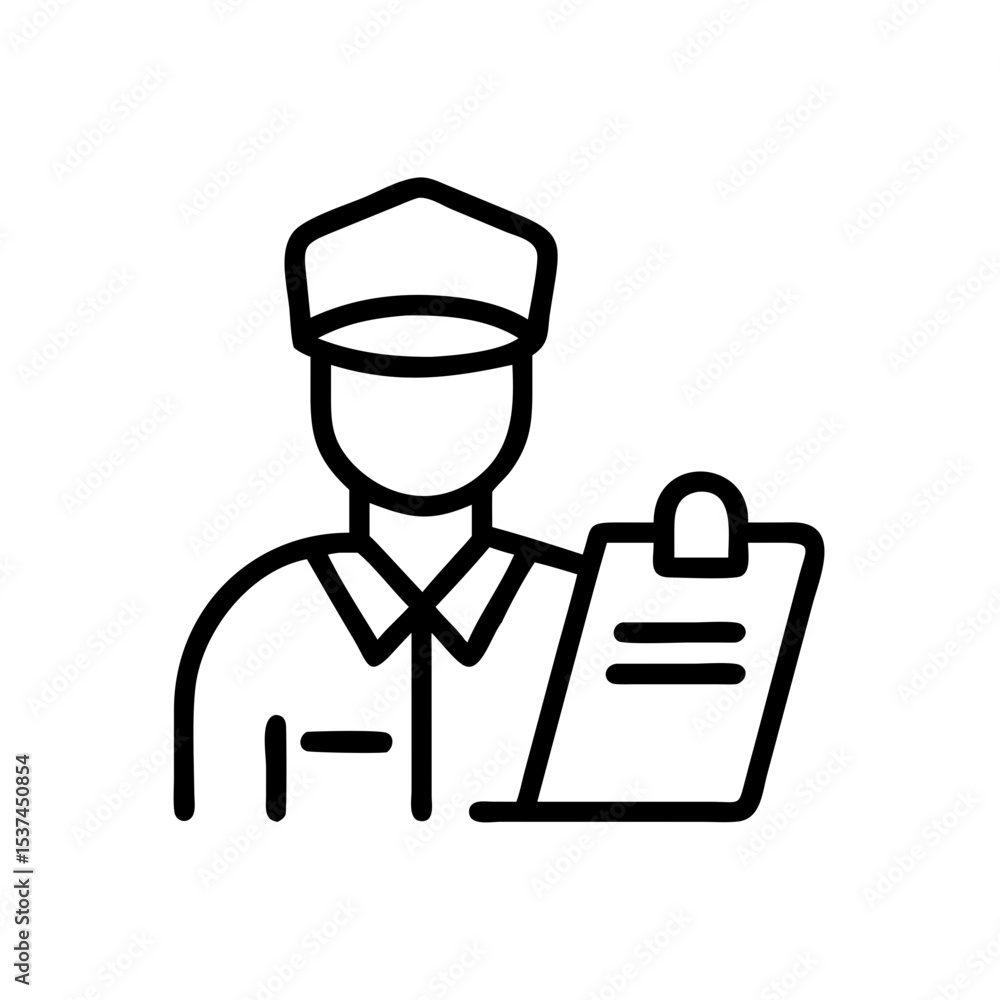 Border guard checking passport and documents. Officer in uniform carefully examines identification papers. Security control concept for immigration, travel, and border protection. Border guard checking passport and documents. Officer in uniform carefully examines identification papers. Security control concept for immigration, travel, and border protection.