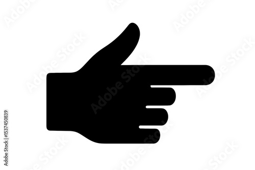 very simple flat and single minimalist Hand Pointing Silhouettes