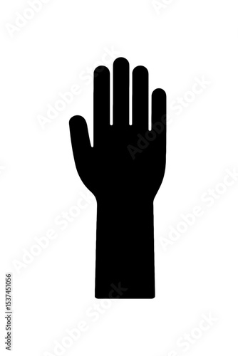 very simple flat and single minimalist Hand Up Volunteer Silhouettes