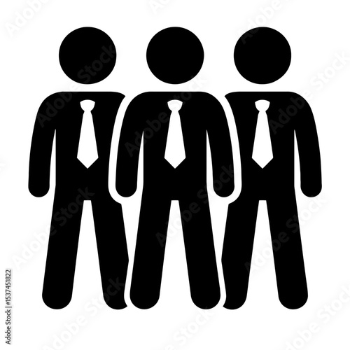 very simple flat and single minimalist Businessman Group Silhouettes