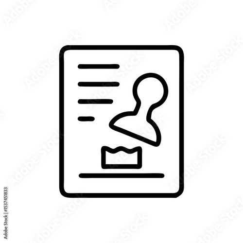 Passport entry stamp image.  Passport control document with immigration stamp graphic.  Clear passport entry stamp design for travel documents and immigration applications.