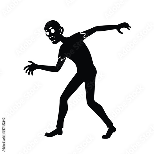 A terrifying zombie reaching forward with outstretched arms a chilling vector illustration perfect for horror themes halloween designs or zombie related projects