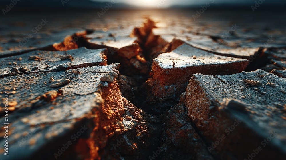 Fototapeta premium A close-up of halved wood against a sunset backdrop