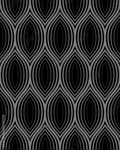 seamless botanical pattern of painted oriental motifs 