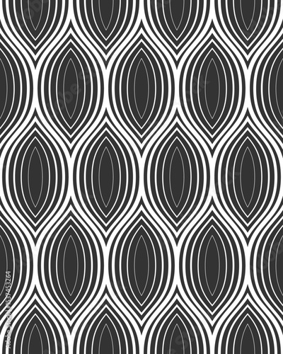 seamless botanical pattern of painted oriental motifs 