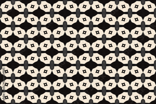 Seamless Fashion Shape Texture Digital Graphic Symmetric Geometric Fabric Wallpaper Visual Template Perspective Endless Interior Background Cloth Decoration Textile Art Tile Design Luxury Pattern.