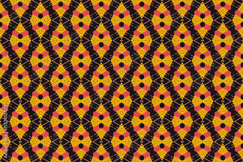 Seamless Fashion Shape Texture Digital Graphic Symmetric Geometric Fabric Wallpaper Visual Template Perspective Endless Interior Background Cloth Decoration Textile Art Tile Design Luxury Pattern.