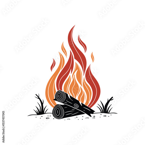 vector illustration of a burning fire