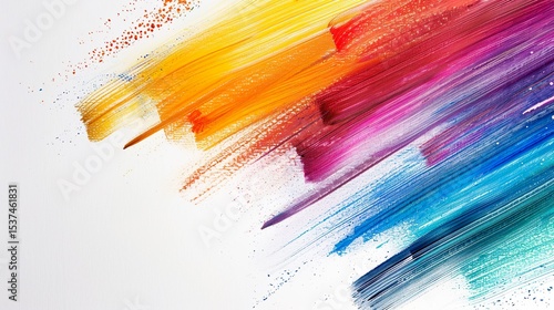 Color strokes on a white background close-up. Abstract background.