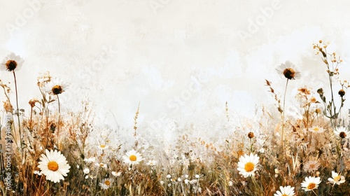 Colorful Wildflowers Bloom in a Serene Meadow During Late Spring Afternoons.