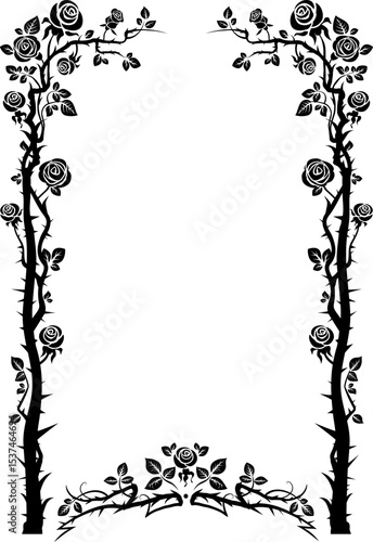 Black floral frame