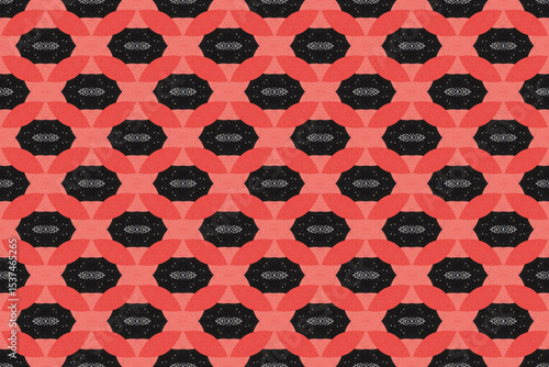 Seamless Fashion Shape Texture Digital Graphic Symmetric Geometric Fabric Wallpaper Visual Template Perspective Endless Interior Background Cloth Decoration Textile Art Tile Design Luxury Pattern.