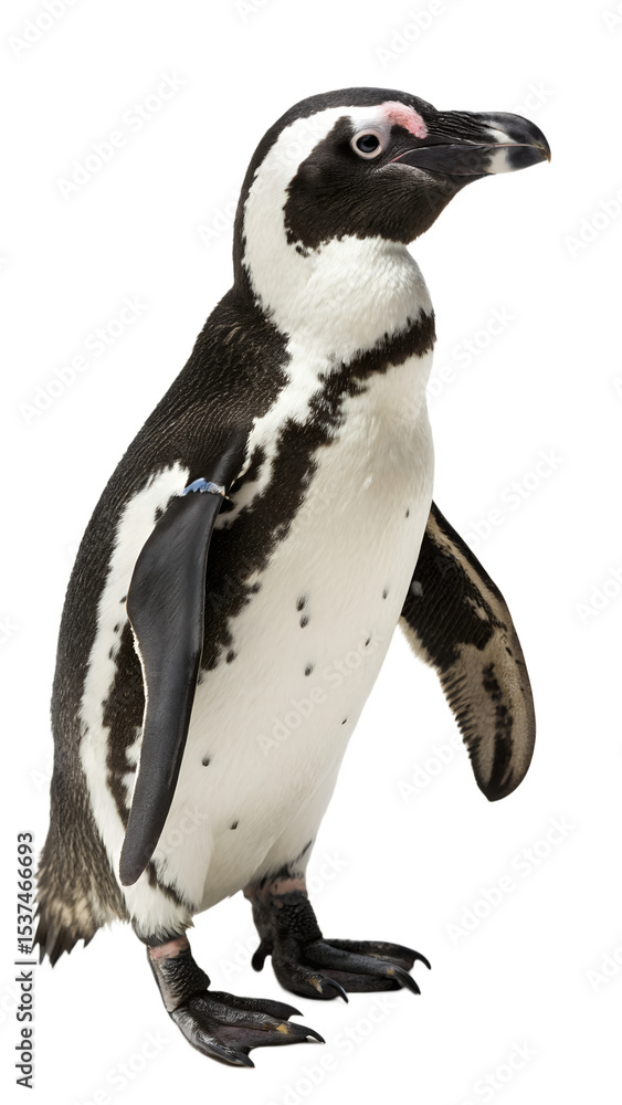 Obraz premium African Penguin in Profile Pose, Isolated on Transparent Background