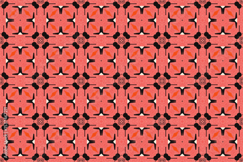 Seamless Fashion Shape Texture Digital Graphic Symmetric Geometric Fabric Wallpaper Visual Template Perspective Endless Interior Background Cloth Decoration Textile Art Tile Design Luxury Pattern.