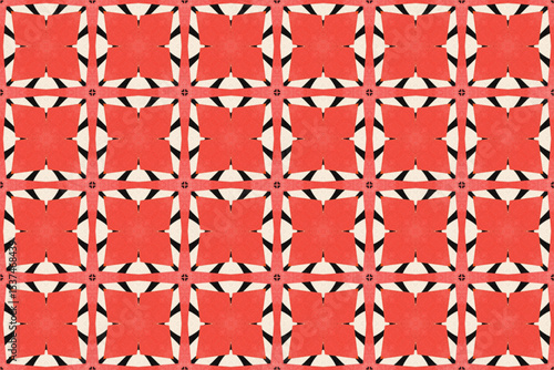 Seamless Fashion Shape Texture Digital Graphic Symmetric Geometric Fabric Wallpaper Visual Template Perspective Endless Interior Background Cloth Decoration Textile Art Tile Design Luxury Pattern.