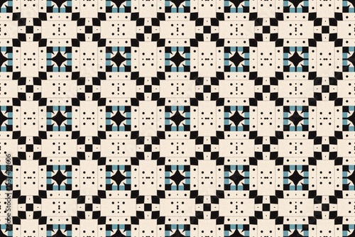 Seamless Fashion Shape Texture Digital Graphic Symmetric Geometric Fabric Wallpaper Visual Template Perspective Endless Interior Background Cloth Decoration Textile Art Tile Design Luxury Pattern.