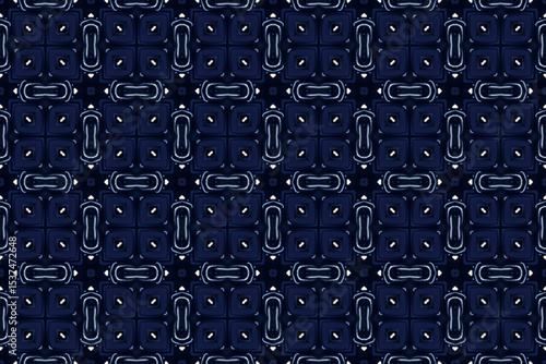 Seamless Fashion Shape Texture Digital Graphic Symmetric Geometric Fabric Wallpaper Visual Template Perspective Endless Interior Background Cloth Decoration Textile Art Tile Design Luxury Pattern.
