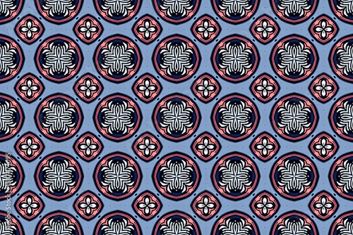 Seamless Fashion Shape Texture Digital Graphic Symmetric Geometric Fabric Wallpaper Visual Template Perspective Endless Interior Background Cloth Decoration Textile Art Tile Design Luxury Pattern.