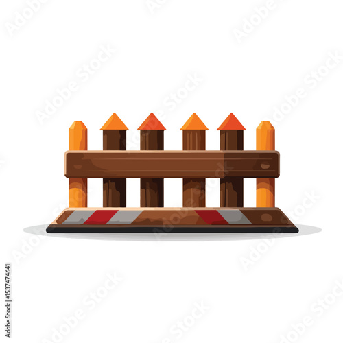 Professional Vector Illustration of Roadblock Road Safety Icon for Traffic Control