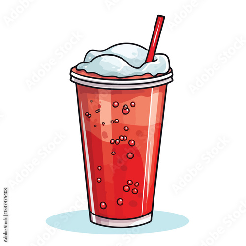 Disposable Soda Cup to Go Vector Illustration for Beverage Packaging Design