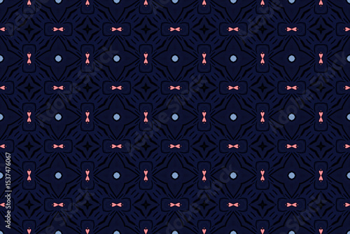 Seamless Fashion Shape Texture Digital Graphic Symmetric Geometric Fabric Wallpaper Visual Template Perspective Endless Interior Background Cloth Decoration Textile Art Tile Design Luxury Pattern.