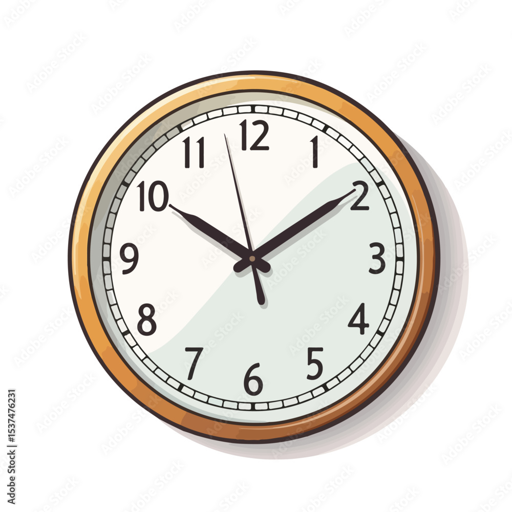 Elegant Wall Clock Round Frame Isolated Vector Illustration for Professional Designs Elegant Wall Clock Round Frame Isolated Vector Illustration for Professional Designs
