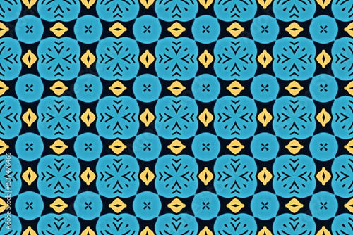 Seamless Fashion Shape Texture Digital Graphic Symmetric Geometric Fabric Wallpaper Visual Template Perspective Endless Interior Background Cloth Decoration Textile Art Tile Design Luxury Pattern.