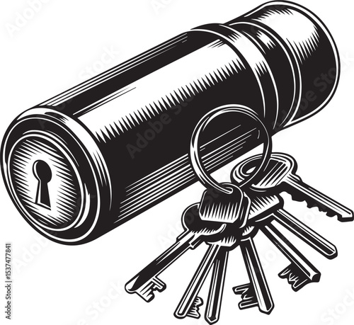 Classic Lock Key Cliparts for Design
