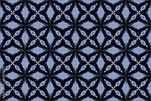 Seamless Fashion Shape Texture Digital Graphic Symmetric Geometric Fabric Wallpaper Visual Template Perspective Endless Interior Background Cloth Decoration Textile Art Tile Design Luxury Pattern.