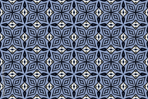 Seamless Fashion Shape Texture Digital Graphic Symmetric Geometric Fabric Wallpaper Visual Template Perspective Endless Interior Background Cloth Decoration Textile Art Tile Design Luxury Pattern.