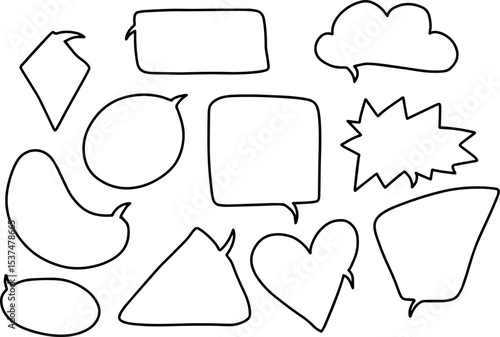Color text box chalkboard blank speech bubbles