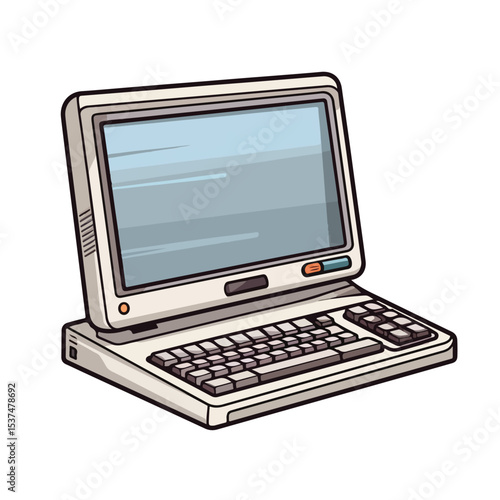 Professional Cartoon Computer Icon Vector Illustration for Digital Designs