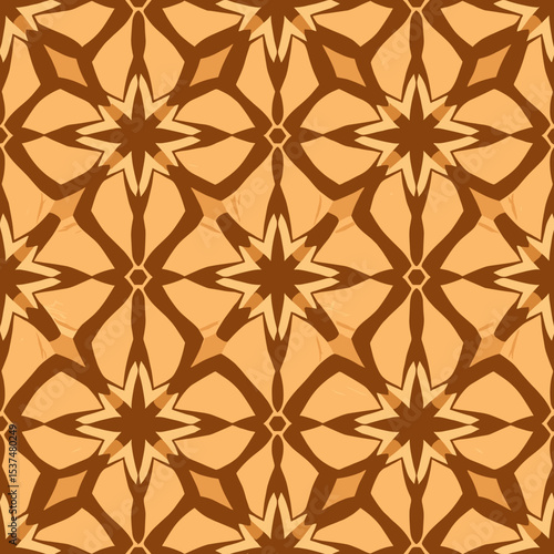 Geometric vector pattern of brown and tan colors