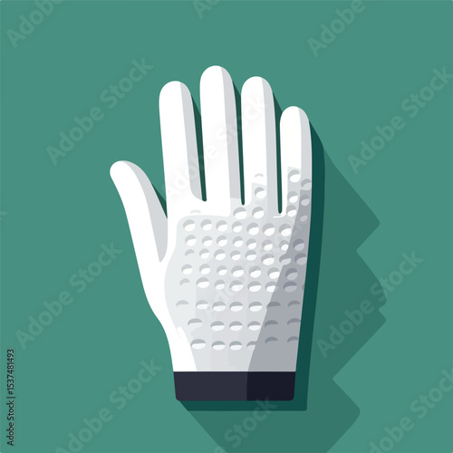 Professional Flat Design Golf Glove Icon Vector Illustration for Sports Enthusiasts