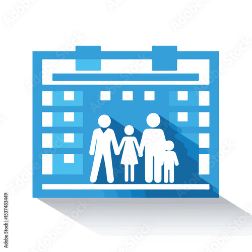 Professionally Designed Hospital and Family Pictogram Icon Vector Illustration