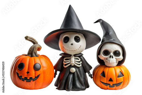 Wallpaper Mural Cute Halloween Decor with Pumpkin and Skeleton Figures 2025 Torontodigital.ca