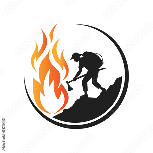 silhouette of a man with a fire