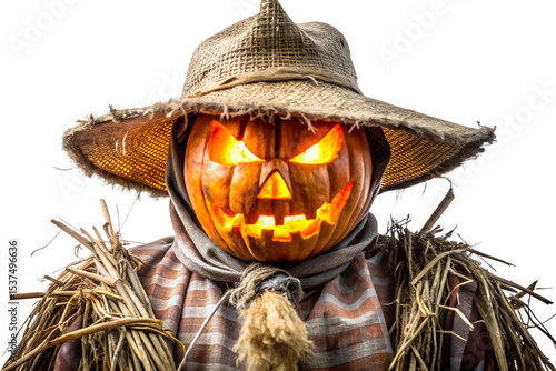 Wallpaper Mural Glowing Jack-o'-lantern Scarecrow A Spooky Halloween Decoration Torontodigital.ca