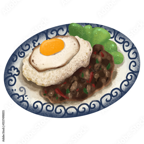 fried eggs with bacon