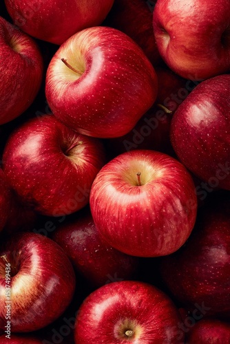 Fresh Red Apples Piled Together in a Vibrant Display at a Farmers Market