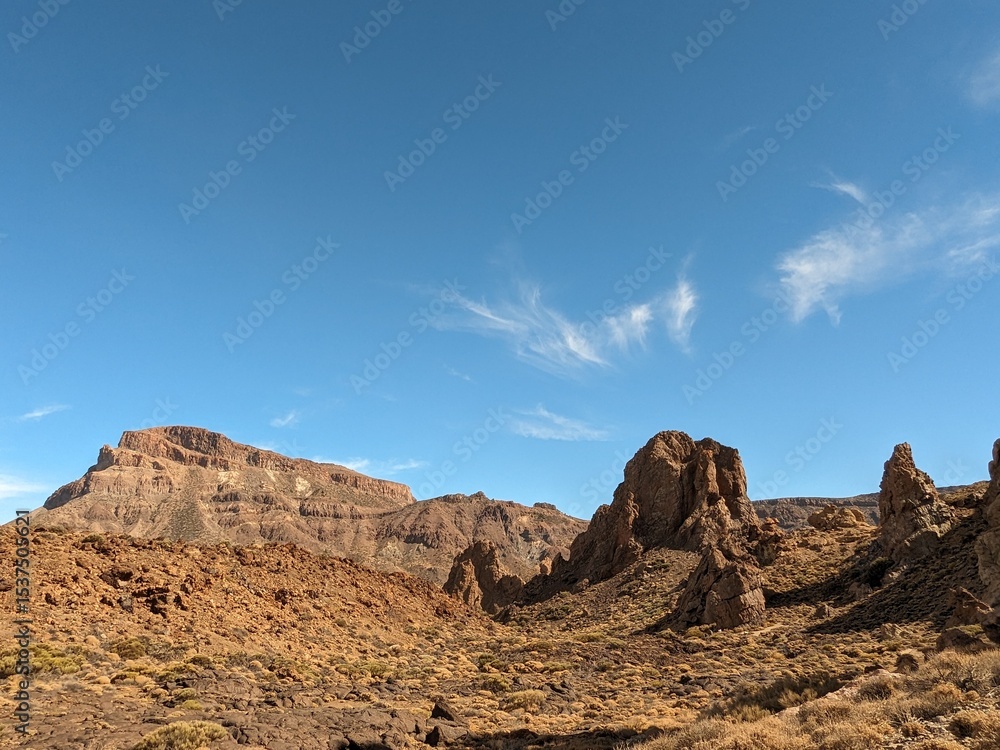 Obraz premium Tenerife panorama landscape,beautiful nature view mountains from hiking trips on Tenerife island, Canary Islands Spain