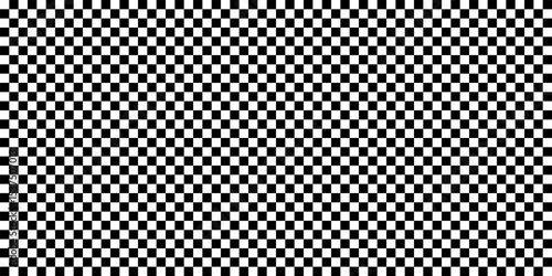 Checker pattern. Black and white chess background. Game checkerboard. Grid geometric rectangle shape. Race flag. Retro mosaic floor. Abstract vector illustration.